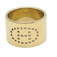 Hermes Evelyn H Scarf Ring Gold H Logo Punching Jewelry Authentic