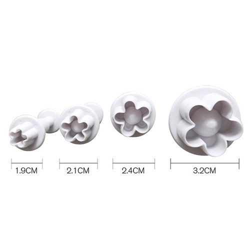 4Pcs Plum Flower Fondant Cake Cutter Plunger Cookie Mold Decorating Candy Mo_bf - Picture 3 of 12