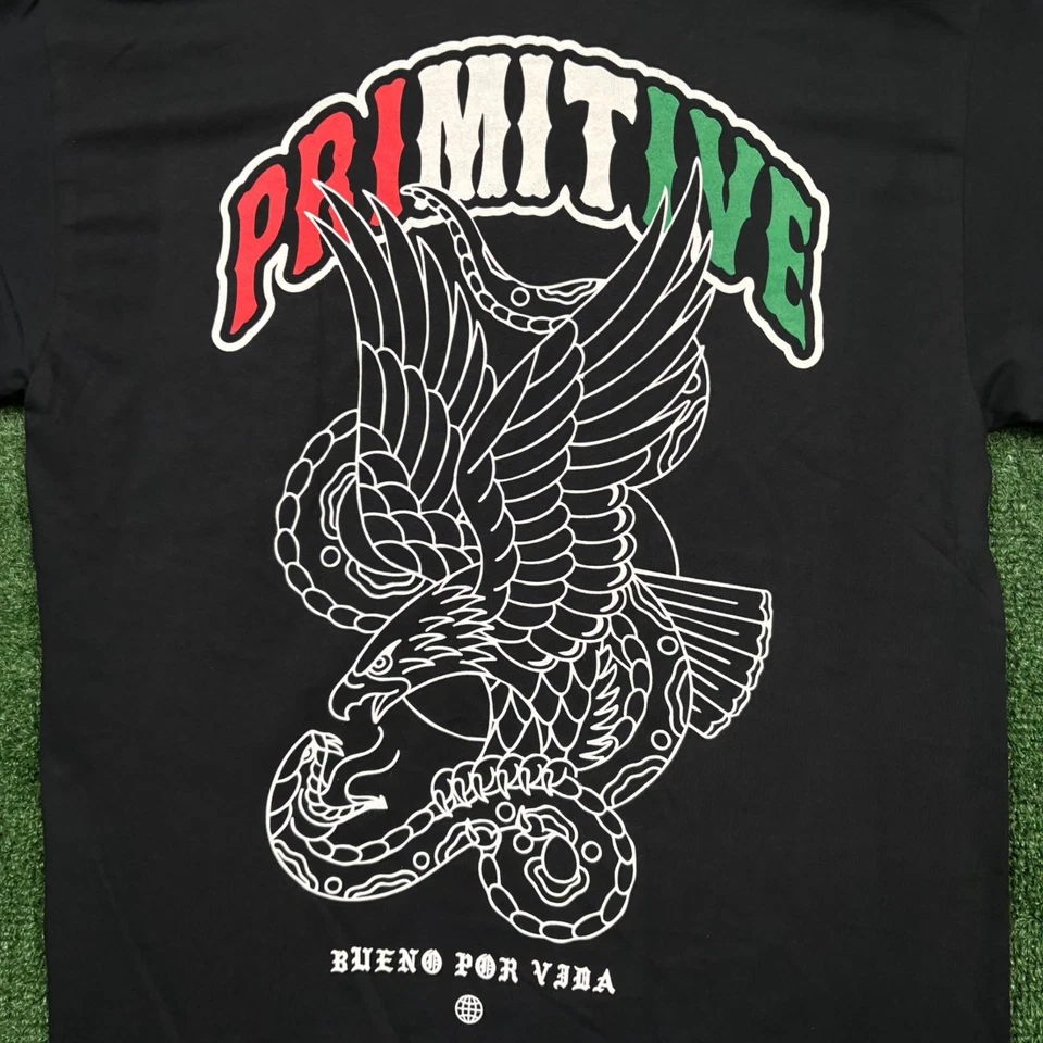 Camiseta Primitive Bueno Por Vida Viva México Tamanho Grande - Imagem 2 de 4