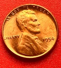 1954-P Lincoln Wheat Cent Penny GEM RED BU From an Original Bank Roll