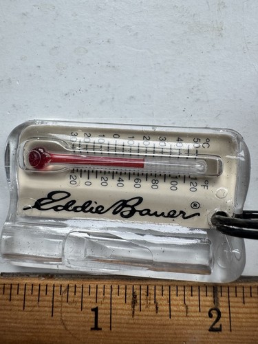 Vintage Eddie Bauer Thermometer Mini Key Chain w/ Wind Chill Sun Company USA!