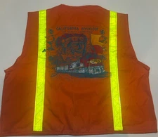 XL Vintage Santa Fe Railroad Safety Vest Orange Reflective Hi Vis Workwear Chief