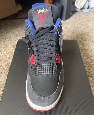 Jordan Air Jordan 4 Retro Rare Air White Lettering Black Red Blue