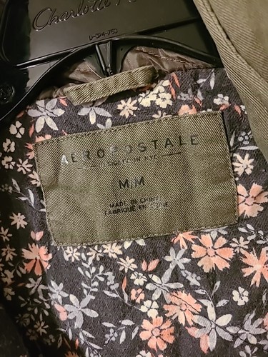 Aeropostale Cargo Military Jacke Damen Gr. M Army Grün Kapuze Full Zip Floral - Bild 3 von 23