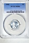 1943 1C Lincoln Wheat Cent PCGS MS66