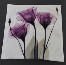 Flowers in Bloom Throw Pillow Covers - Purple Buds  Blossoms  18x18" 