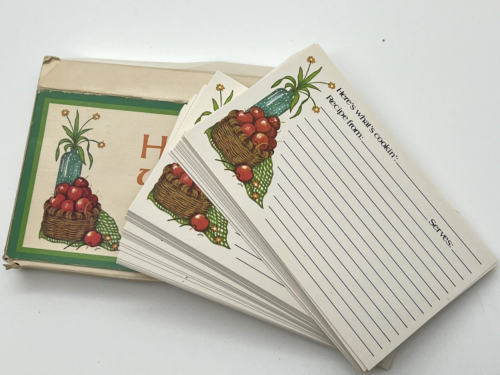 Vintage 70s Blank Recipe Cards - Here’s What’s Cookin’ By Current - FRUIT BASKET - Picture 1 of 6