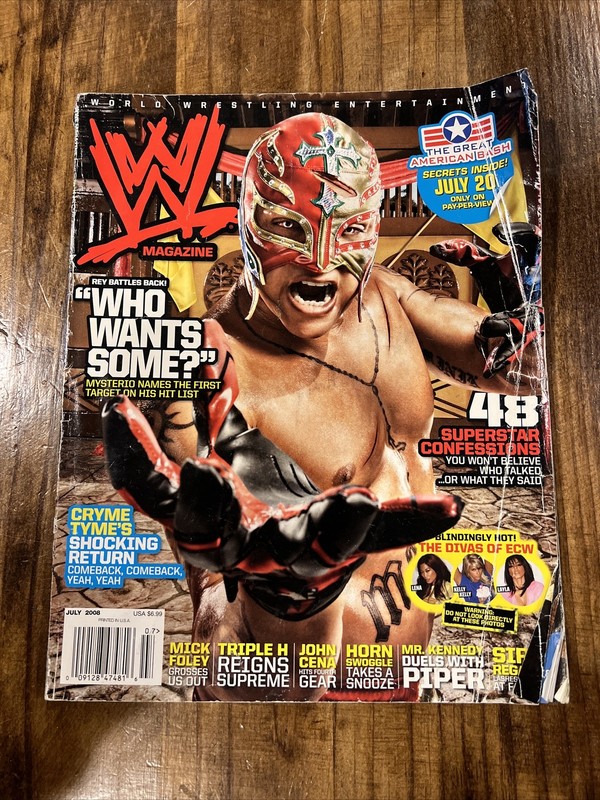 WWE Magazine July 2008 Rev, Mysterio, Cryme Tyme, HHH, The Divas Of ECW