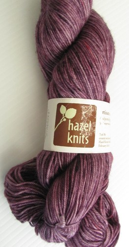 Hazel Knits Artisan Sock Yarn Hand Painted Superwash Merino 400 Pick Me Purple