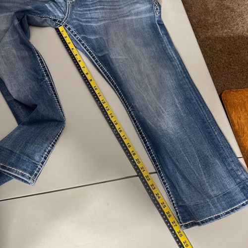 Pantalones de mezclilla Rock Revival para hombre 40x28 azul jett elástico recto punto grueso 40 - Imagen 4 de 18