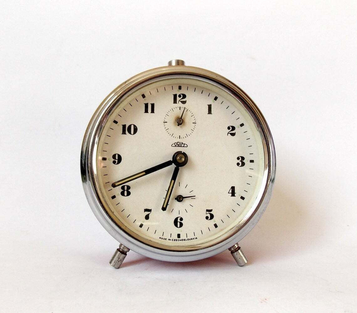 Vintage 1960s Alarm clock PRIM Czechoslovakia Retro Old Desk table