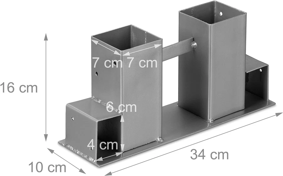 Relaxdays Supporti per Portalegna, Set Da 2 Staffe, Sostegni per Cataste Di Legn - Immagine 4 di 4