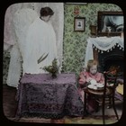 ANTIQUE Magic Lantern Slide DADDY NO3 C1890 PHOTO VICTORIAN TALE ANGEL