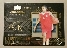2013 UD BLACK GIANNIS ANTETOKOUNMPO LUSTROUS(GOLD) ROOKIE SIGNATURES #23/25 SSP