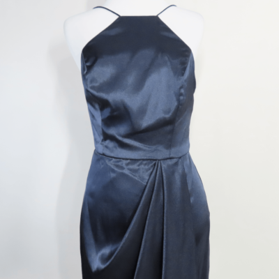 sachin and babi light blue dress Aqua Charmeuse Halter Neck Long Dress - exclusive - Orchid
