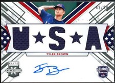 Tyler Brown 2019 Elite Extra Edition USA Collegiate Material Signature Black #5 