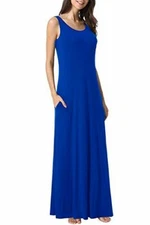 Active Basic Womens Long Blue Dress Small