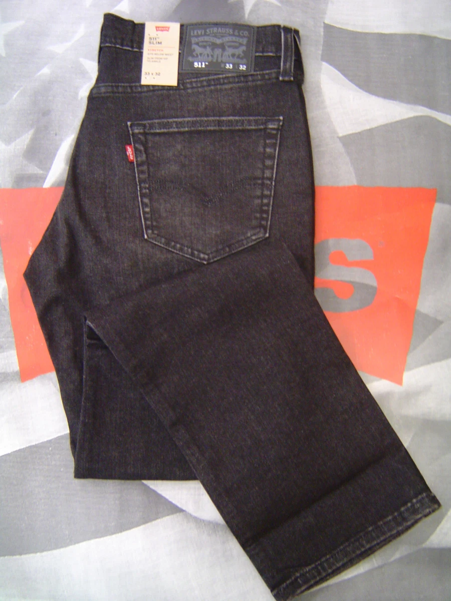 LEVI&#039;S 511 FIT LOW ZIP FLY STRETCH JEANS FROG EYE (FADED BLACK) | eBay