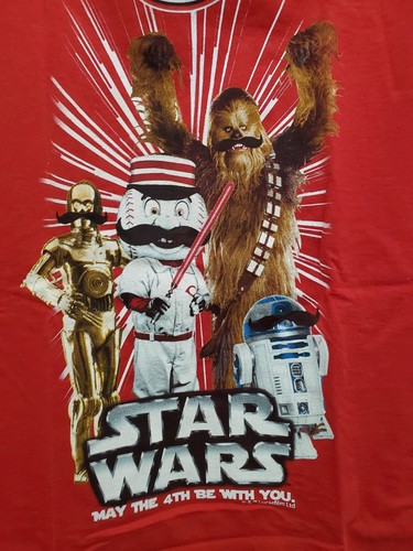 MLB Cincinnati Reds Star Wars 'May the 4th be With You' T-Shirt Size Medium! New - Picture 3 of 8