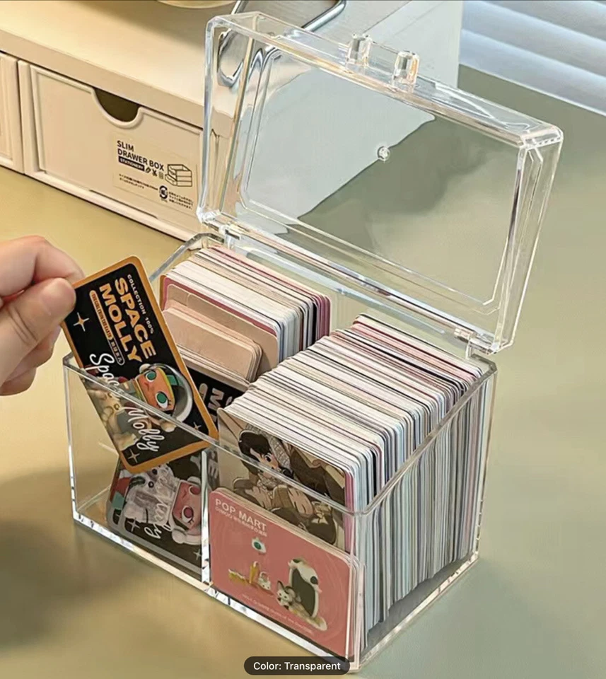 New One Piece Acrylic Transparent Card Storage Box Business Trading Collector  - Image 4 of 4