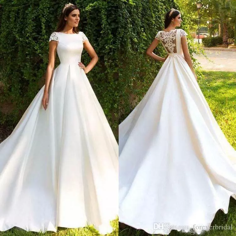 A line wedding shop dress cap sleeve