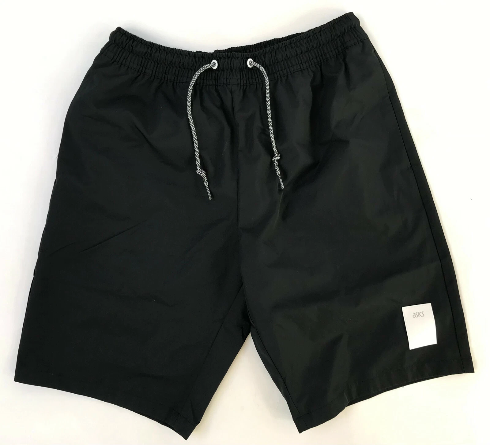 Pantaloncini Asics Tiger Uomo Small Nero Casual Esercizio Tasca Zip Poliestere Nuovi