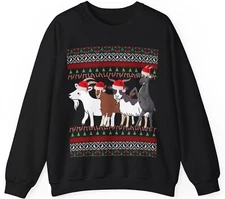 Goat Christmas Sweater Gift Miniature Pygmy Goat or Dad Ugly Holiday Sweatshirt