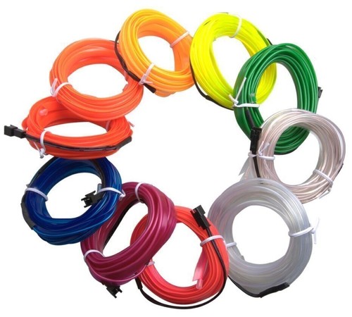 1/2/3M Car Interior EL Atmosphere Strip Lights Neon Dash Glow Tube Variouscolors - Picture 5 of 10