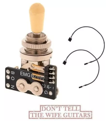 EMG 3 POS POSITION CHROME GIBSON STYLE TOGGLE SWITCH IVORY # B289 (SCRATCHES TIP