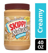 SKIPPY Natural Creamy Peanut Butter Spread, 7 G Protein per Serving, Plastic Jar