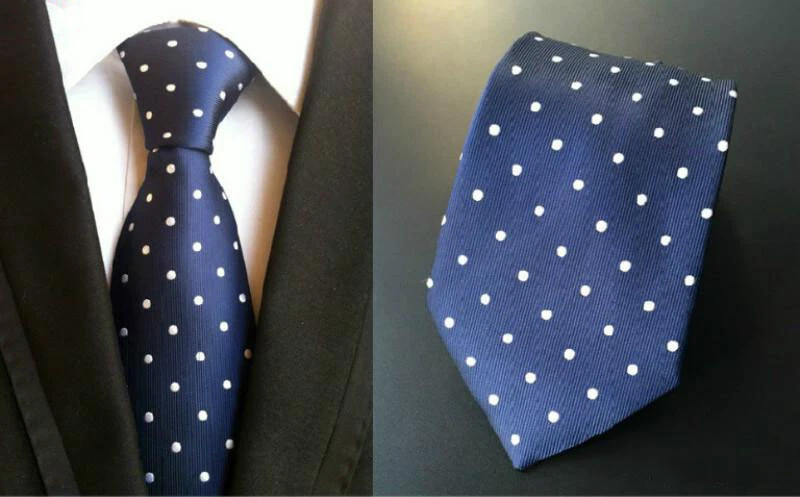 Cravatta Uomo Blu A Pois – Modello Formale Per Matrimonio E Festa – Brand Q