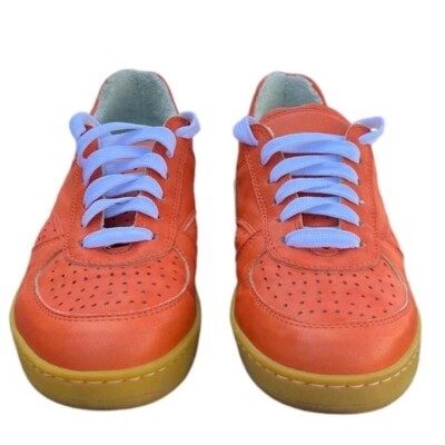 Andia Fora/ Lactae Hevea Italian Leather Low Top Orange Sneaker