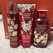 NEW Bath and Body Japanese Cherry Blossom Body Cream, Shower Gel and Mist 8 oz