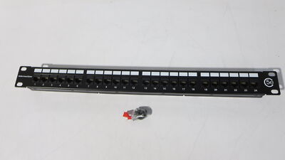 HellermannTyton PP110C5E24 Category 5e Universal 24 Port Patch Panel, 1U, Black