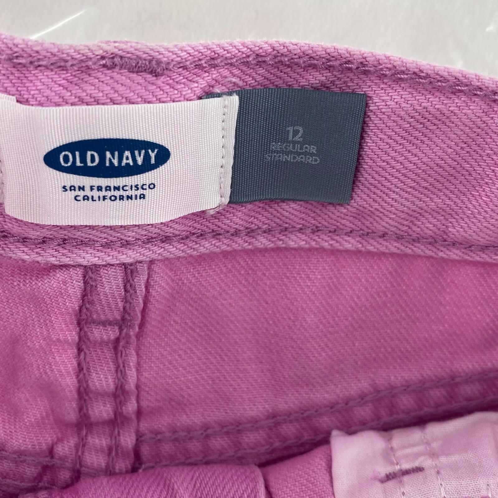 2-PC Old Navy Jean Mini-Shorty Adjustable Cuffed Pink Denim Shorts Girls 12 image 3