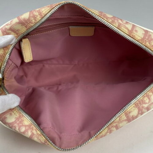 Christian Dior Trotter Pattern Canvas Shoulder Bag Crossbody Pink No.1 Silver - Picture 7 of 7