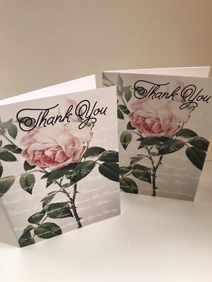 2 pierre joseph redoute Inspired Print Thank You Cards