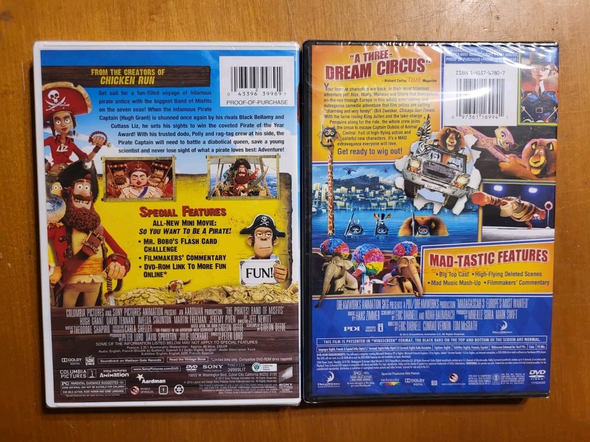 LOT 2 Madagascar 3 Europe's Most Wanted & The Pirates Band of