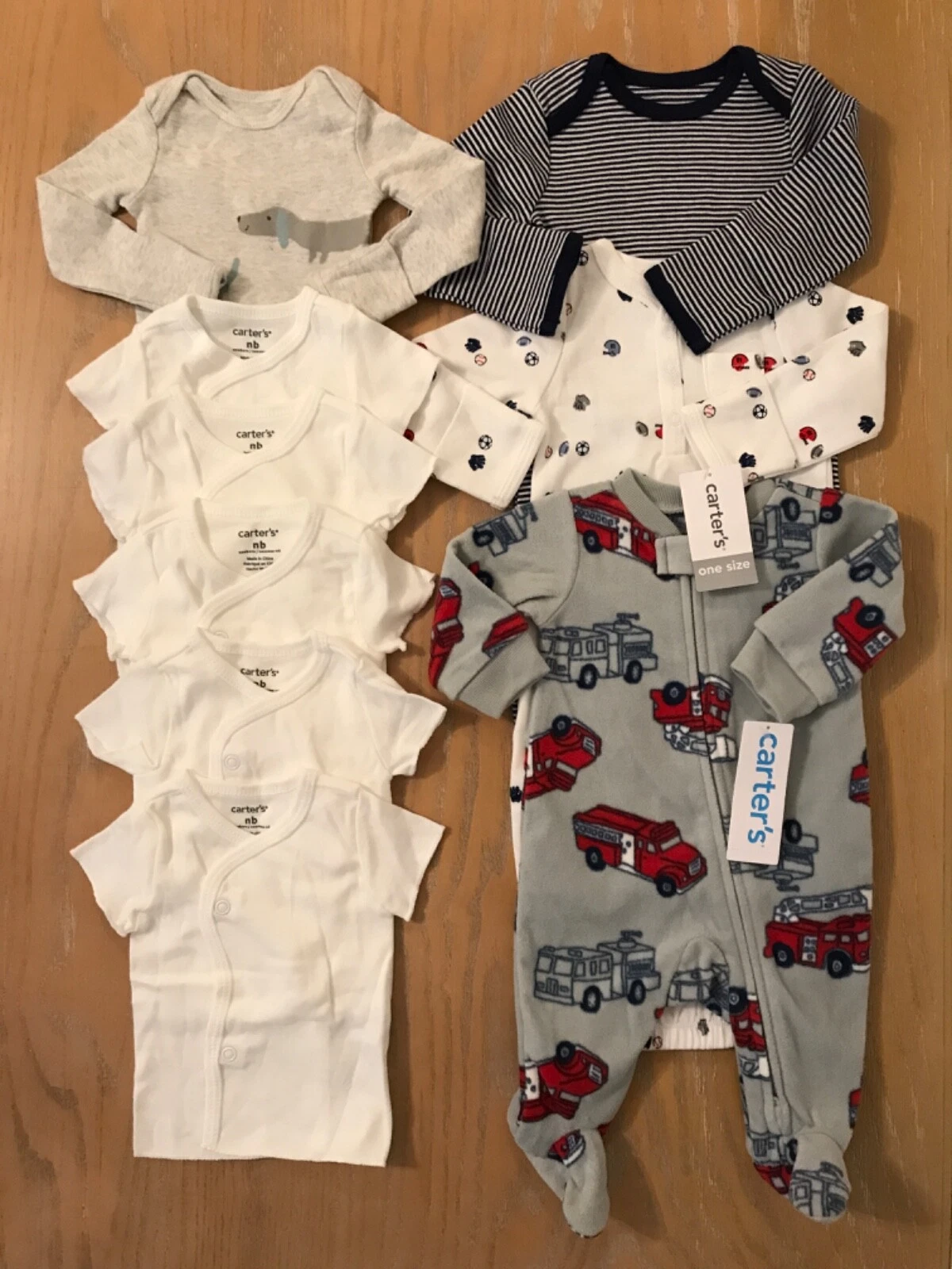 Carter's Infant Boys Clothing Lot of 9 (2 New) Size Newborn, OS