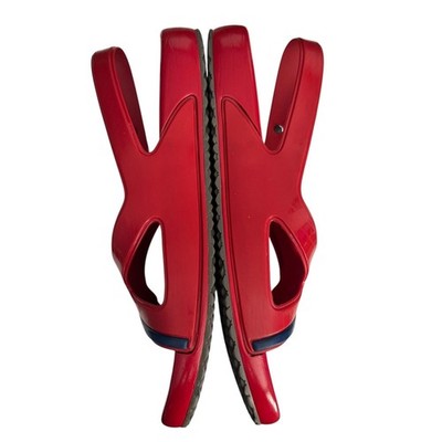 Prada Sandals Mens Size 8 Red Rubber Strap Buckle Flat Shoes  display picture 1