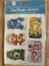 Vintage Care Bears 1980s Sticker Package New 4 Sheets American Greetings
