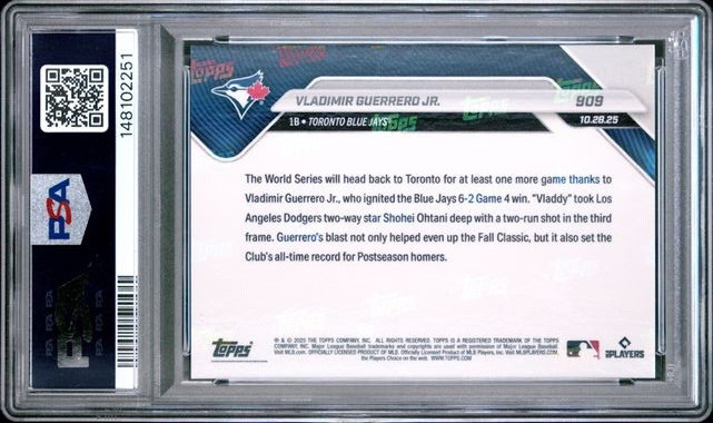 SHOHEI OHTANI v VLADIMIR GUERRERO JR * PSA 10 * 2025 TOPPS NOW WORLD SERIES #909 view 2