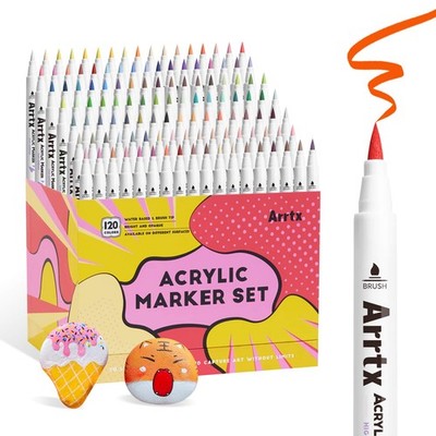 Arrtx 120 Colors Markers Paint Pens, Acrylic Paint Pens for Artists Adults Co...