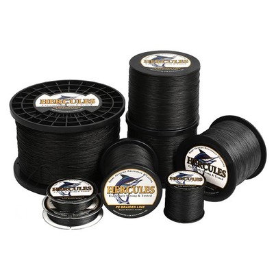 HERCULES Black PE Braided Fishing Line 8 Strands 10lbs-300lbs Hollow