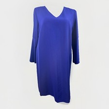 NWT Tahari Arthur S. Levine Sz 14W Royal Blue V Neck Bell Sleeve Shift Dress