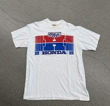 True Vintage 80’s Honda O’Neal Racing Men’s Graphic T-shirt White XL Retro