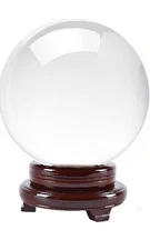 Clear Crystal Ball 8 Inch 200mm Diameter With Wooden Stand