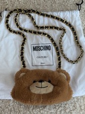 Borsa a tracolla Moschino orsacchiotto pelliccia sintetica marrone