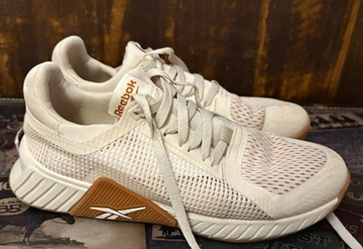 Reebok Women s Low Top Mesh Lace-Up Sneaker White/Brown Rubber Sole 3010SWCH
