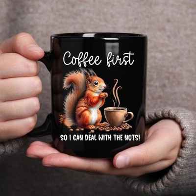 Squirrel Nuts Coffee Mug Coffee  Cute Animal Design Durable Ceramic Cup